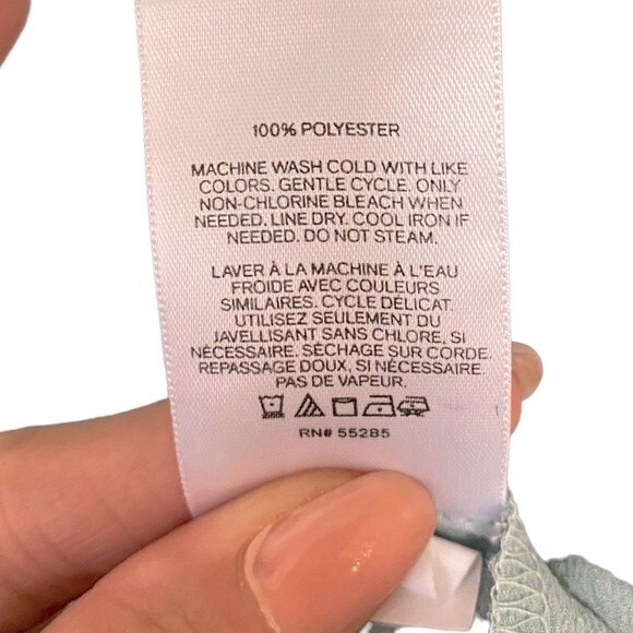 Express Sage Green Wrap Blouse - Picture 6 of 6